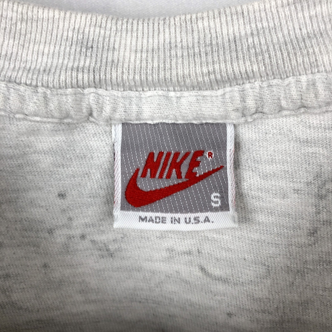 90'S Nike Silver Tag College T-Shirt, Made in USA, Men's Size S (Equivalent), Vintage cotton gray type Vintage Second Hand