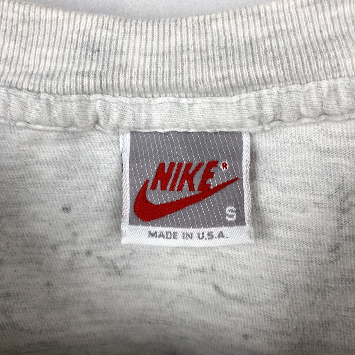90'S Nike Silver Tag College T-Shirt, Made in USA, Men's Size S (Equivalent), Vintage cotton gray type Vintage Second Hand