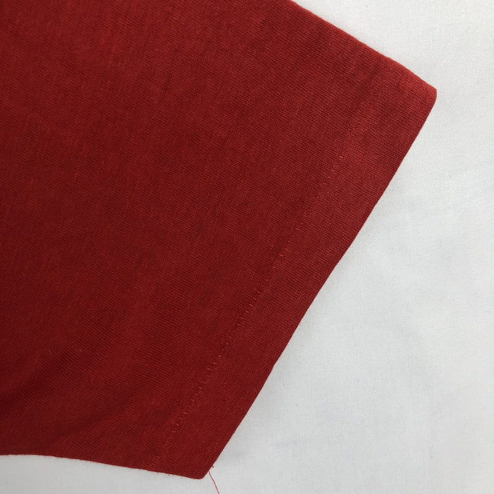 90'S Triple Print 5/8 Sleeve V-Neck College T-Shirt, Men's XL Equivalent, Vintage polyester red type Vintage Second Hand