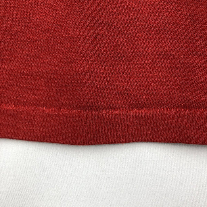 90'S Triple Print 5/8 Sleeve V-Neck College T-Shirt, Men's XL Equivalent, Vintage polyester red type Vintage Second Hand