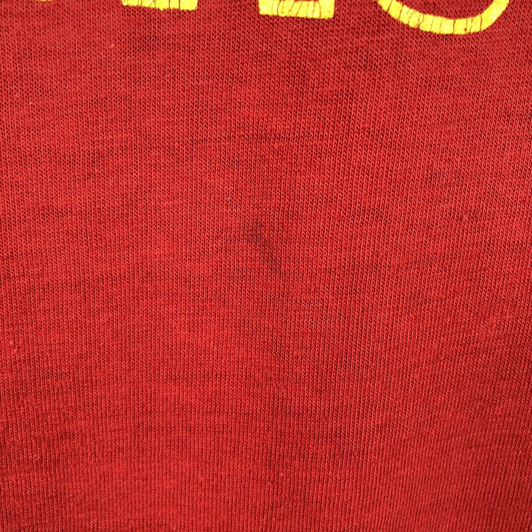 90'S Triple Print 5/8 Sleeve V-Neck College T-Shirt, Men's XL Equivalent, Vintage polyester red type Vintage Second Hand