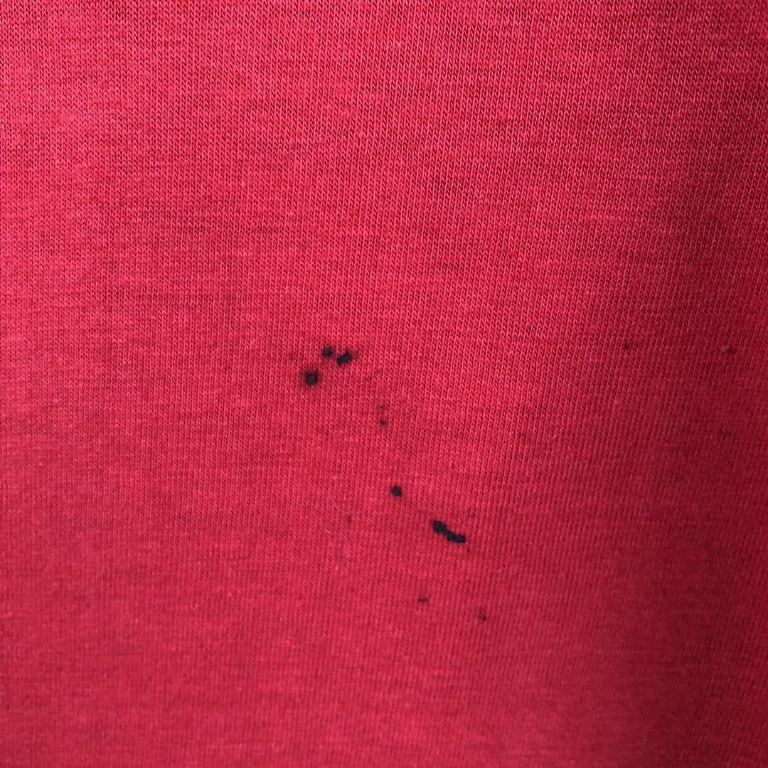 90'S Triple Print 5/8 Sleeve V-Neck College T-Shirt, Men's XL Equivalent, Vintage polyester red type Vintage Second Hand