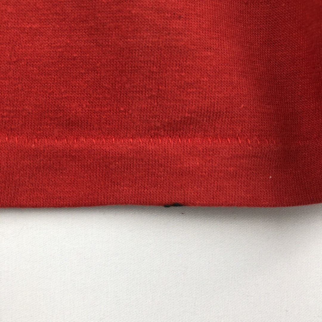 90'S Triple Print 5/8 Sleeve V-Neck College T-Shirt, Men's XL Equivalent, Vintage polyester red type Vintage Second Hand