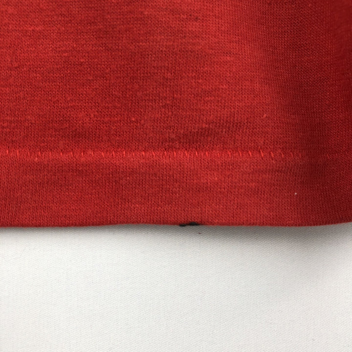 90'S Triple Print 5/8 Sleeve V-Neck College T-Shirt, Men's XL Equivalent, Vintage polyester red type Vintage Second Hand