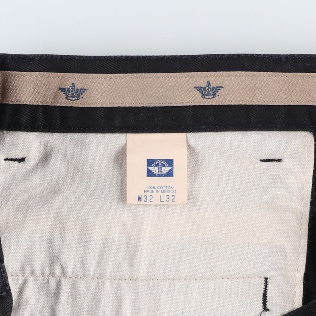 2000'S Dockers Classic Fit Two-Pleat Chino Pants, Men's Size W32 (approx.) cotton black type Vintage Second Hand