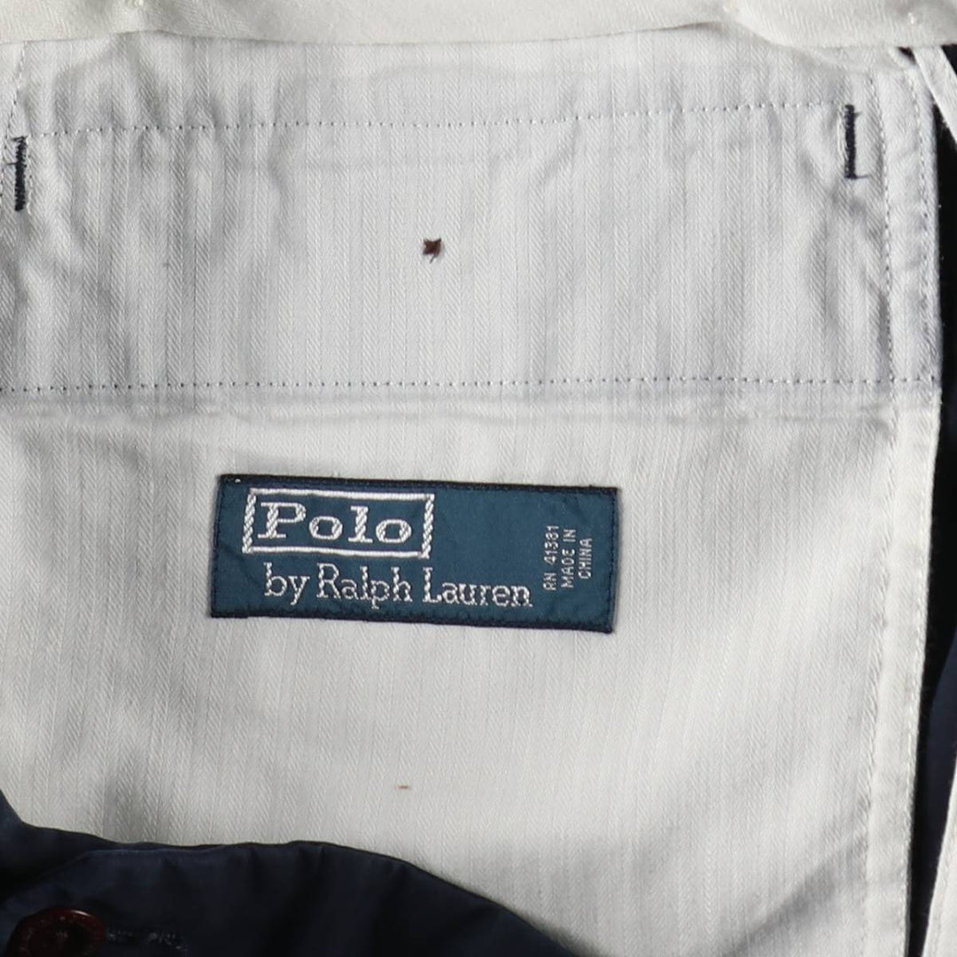 Ralph Lauren POLO by Ralph Lauren Chino Pants Men's W32 equivalent silk navy blue type Vintage Second Hand