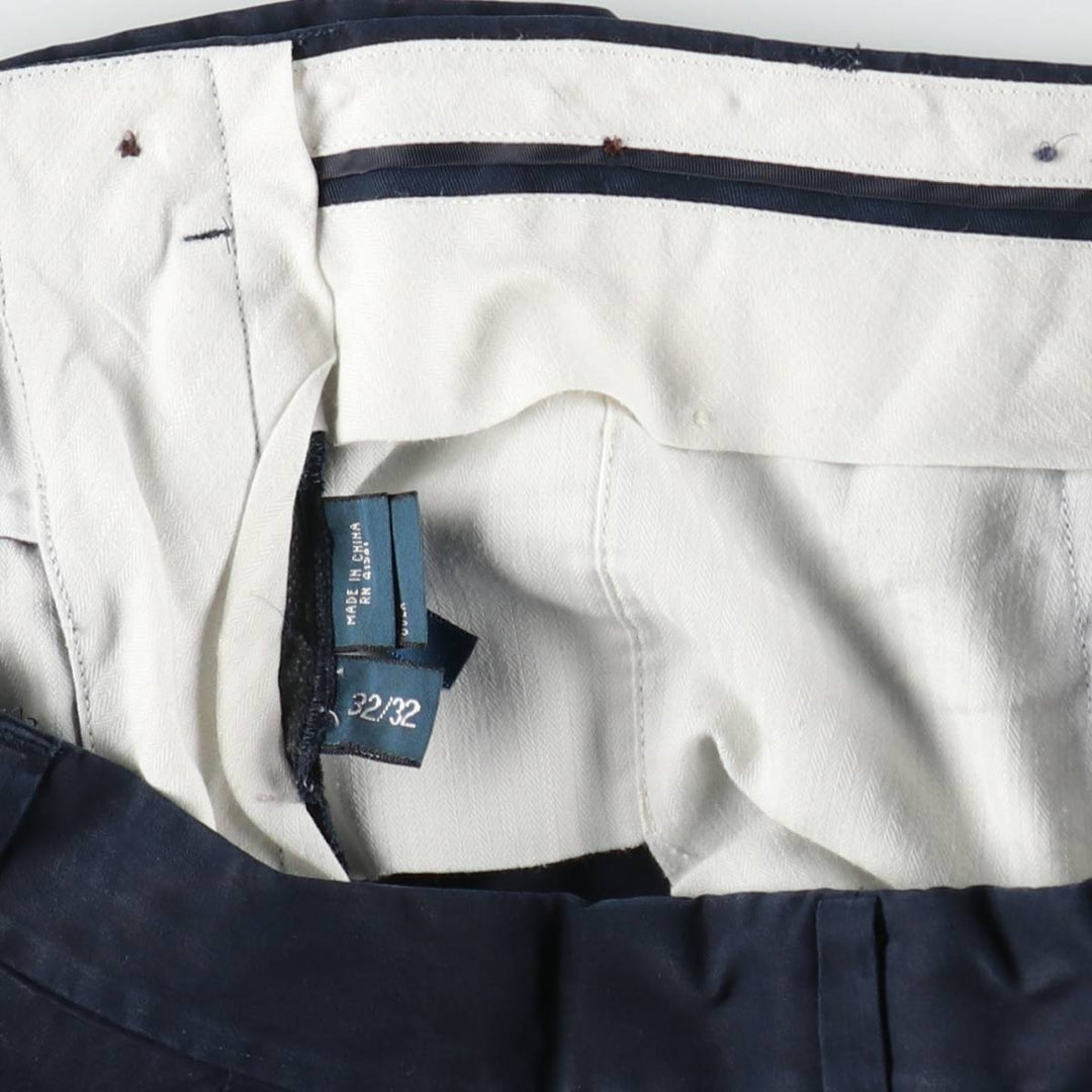 Ralph Lauren POLO by Ralph Lauren Chino Pants Men's W32 equivalent silk navy blue type Vintage Second Hand