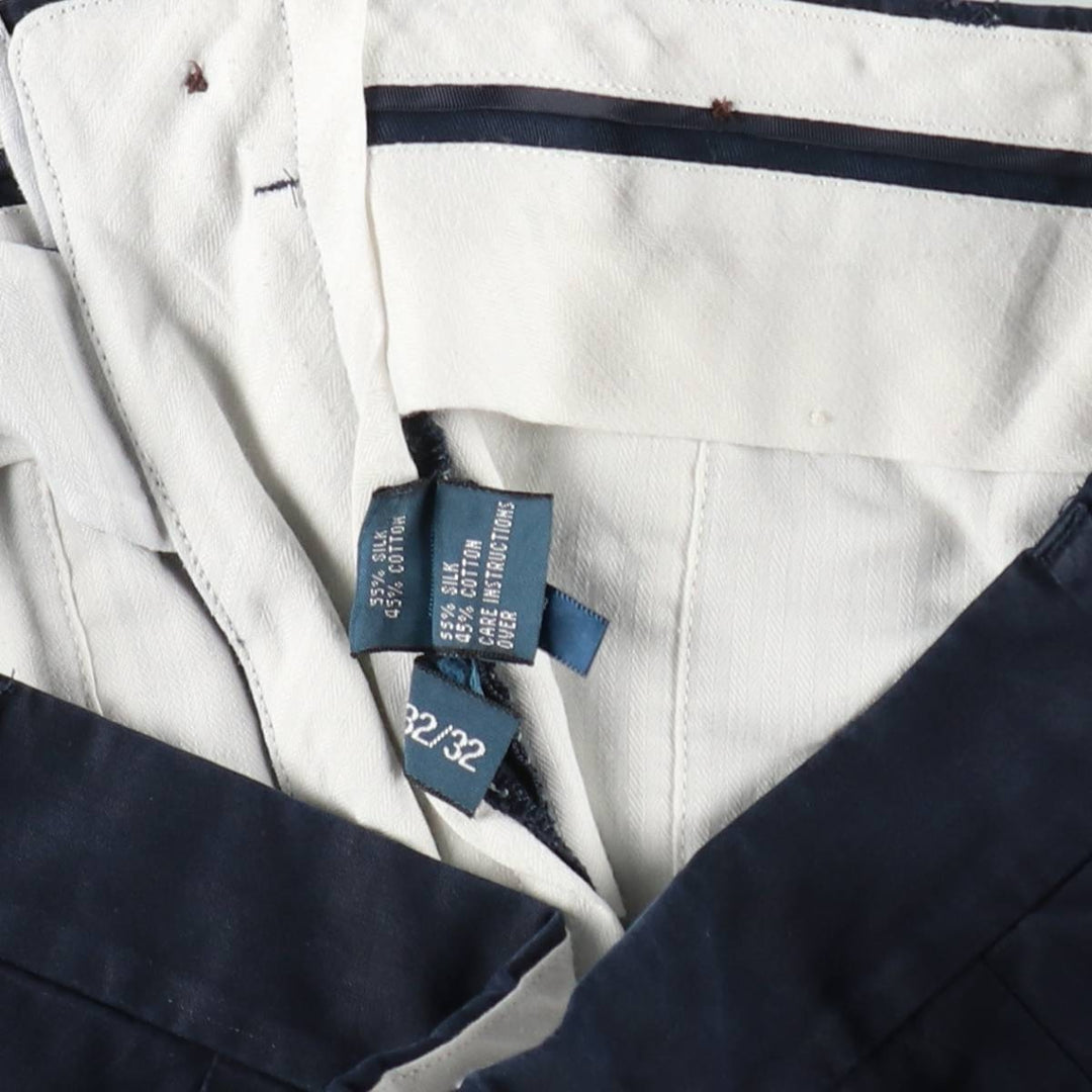 Ralph Lauren POLO by Ralph Lauren Chino Pants Men's W32 equivalent silk navy blue type Vintage Second Hand