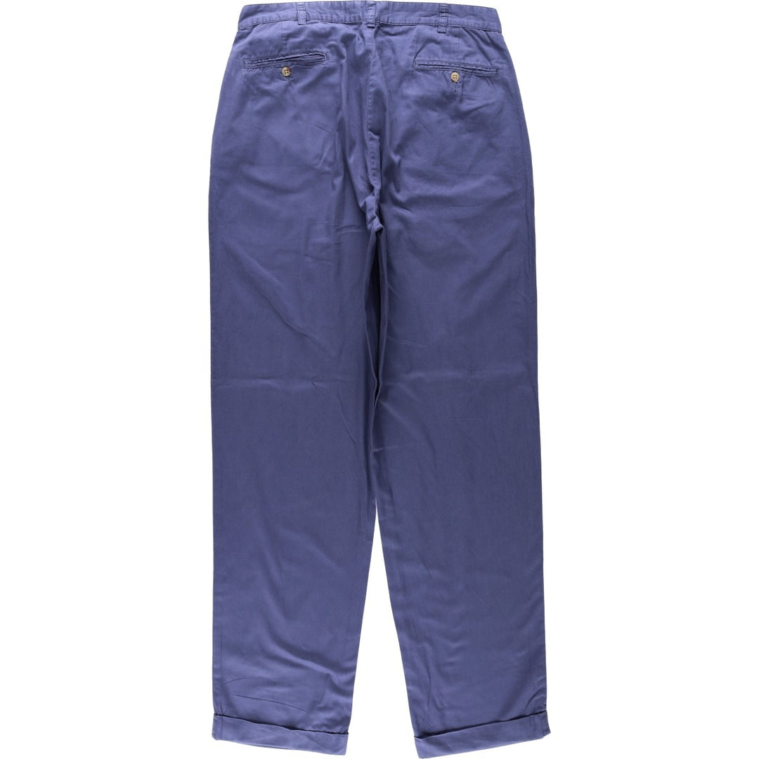 Ralph Lauren POLO by Ralph Lauren HAMMOND PANT, two-pleat chino pants, men's, w34 equivalent cotton Navy blue Vintage Second Hand