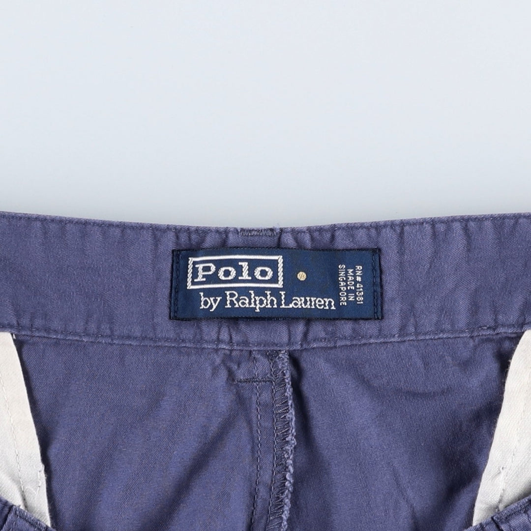 Ralph Lauren POLO by Ralph Lauren HAMMOND PANT, two-pleat chino pants, men's, w34 equivalent cotton Navy blue Vintage Second Hand