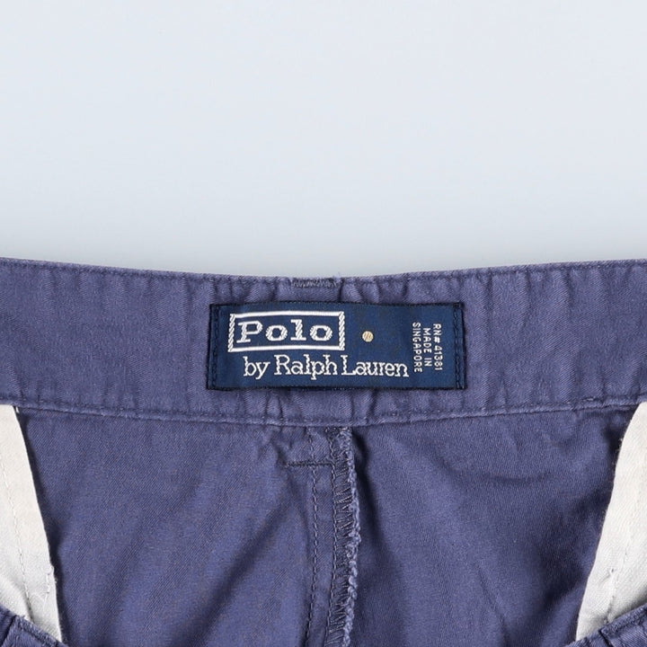 Ralph Lauren POLO by Ralph Lauren HAMMOND PANT, two-pleat chino pants, men's, w34 equivalent cotton Navy blue Vintage Second Hand