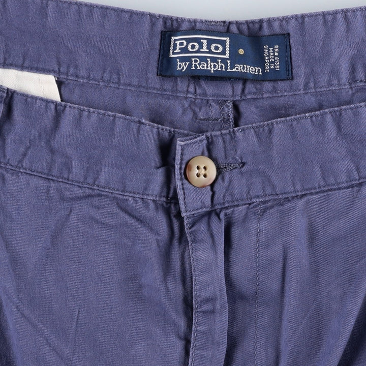 Ralph Lauren POLO by Ralph Lauren HAMMOND PANT, two-pleat chino pants, men's, w34 equivalent cotton Navy blue Vintage Second Hand