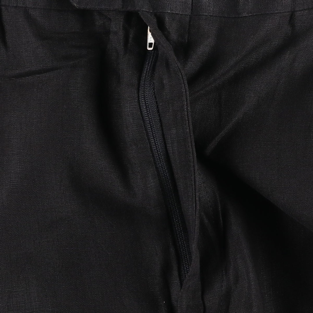 SAKS FIFTH AVENUE Two-Pleat Linen Trousers, Made in Canada, Men's Size W34 (approx.) linen black type Vintage Second Hand