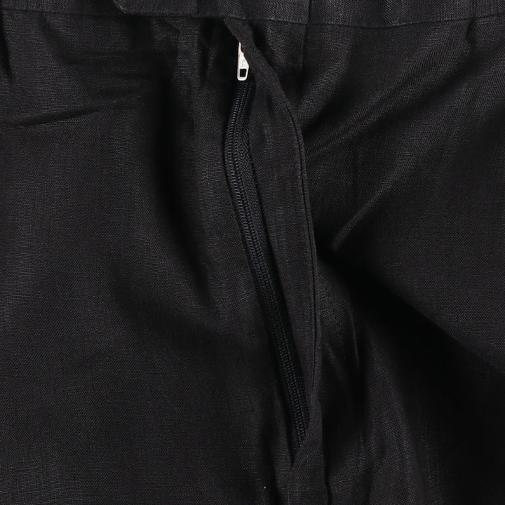 SAKS FIFTH AVENUE Two-Pleat Linen Trousers, Made in Canada, Men's Size W34 (approx.) linen black type Vintage Second Hand