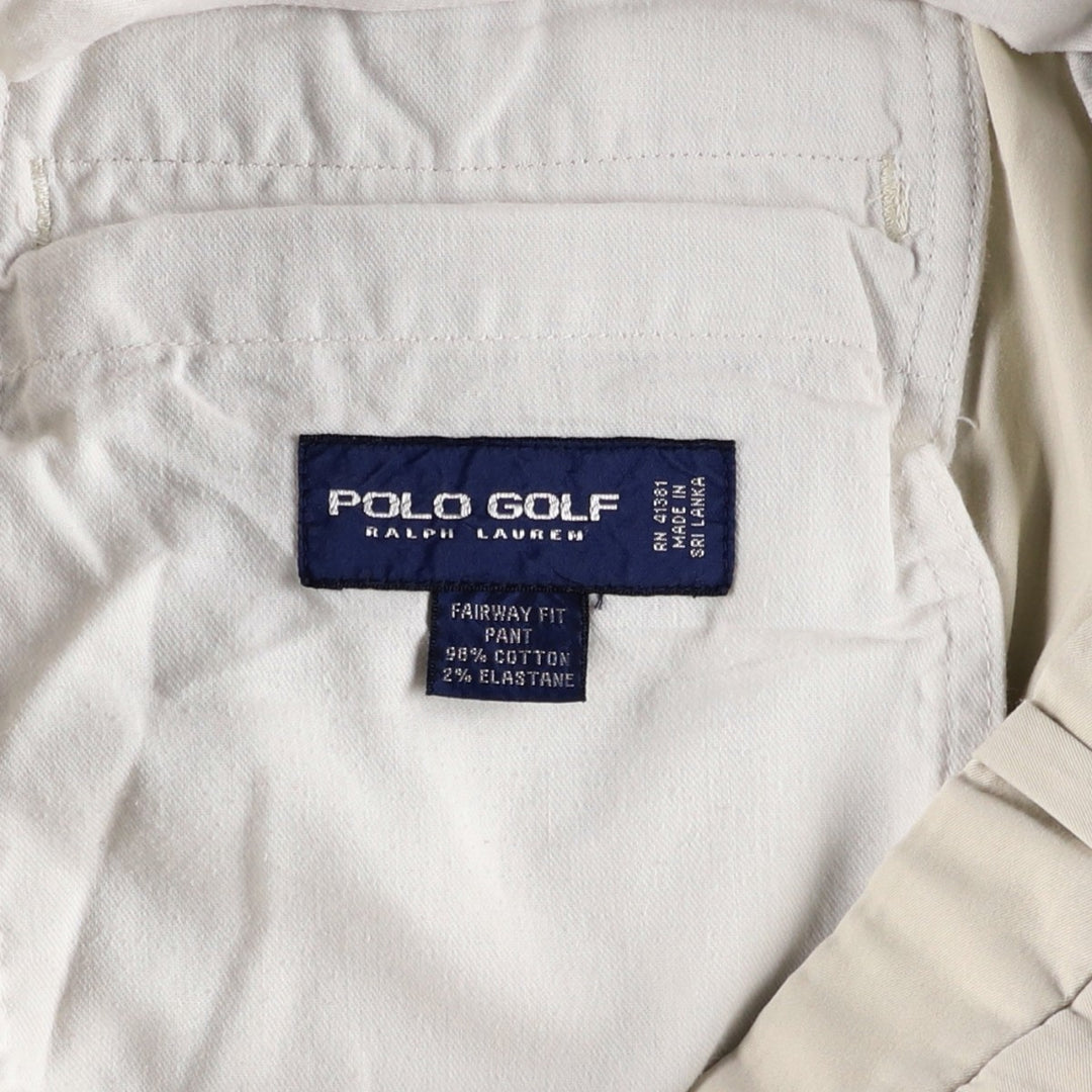 Ralph Lauren POLO GOLF two-pleat chino pants, men's size W35 cotton Beige type Vintage Second Hand