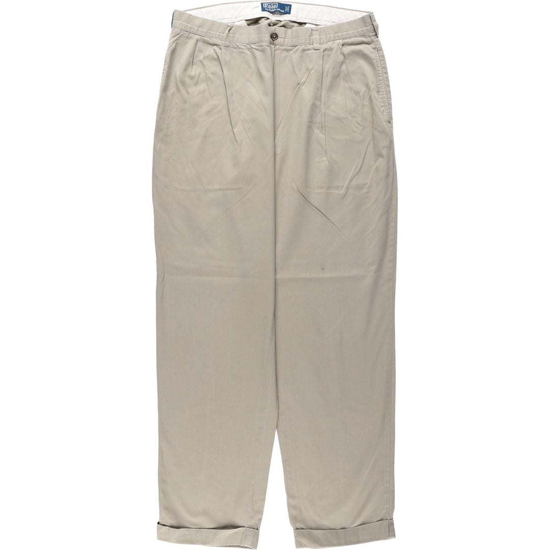 Ralph Lauren POLO by Ralph Lauren Two-pleat Chino Pants for Men, W36 cotton Beige type Vintage Second Hand