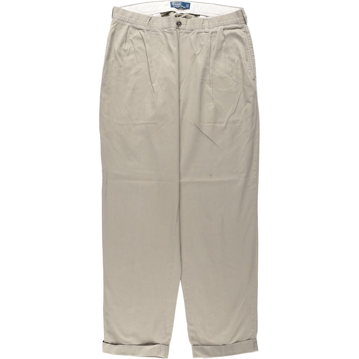 Ralph Lauren POLO by Ralph Lauren Two-pleat Chino Pants for Men, W36 cotton Beige type Vintage Second Hand