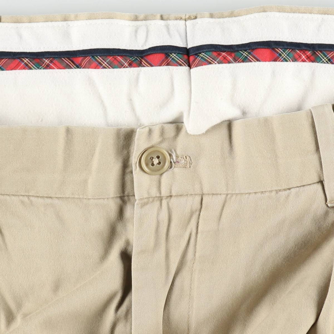Ralph Lauren POLO GOLF Fairway Fit Pants, two-pleat chino pants, men's size W37 (approx.) cotton Beige type Vintage Second Hand