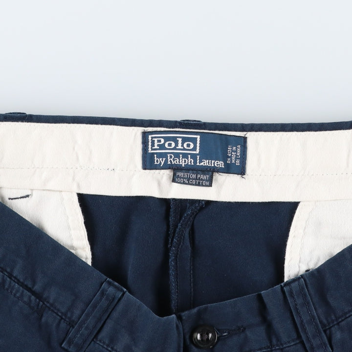 Ralph Lauren POLO by Ralph Lauren PRESTON PANT Chino pants for men, equivalent to w37 cotton navy blue type Vintage Second Hand