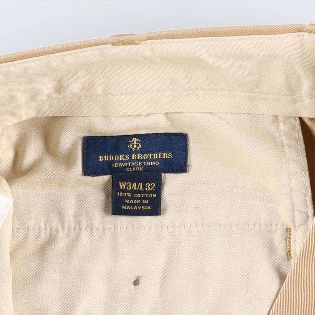 Brooks Brothers ADVANTAGE CHINO CLARK Chino Pants, Men's W34 (approx.) cotton Beige type Vintage Second Hand