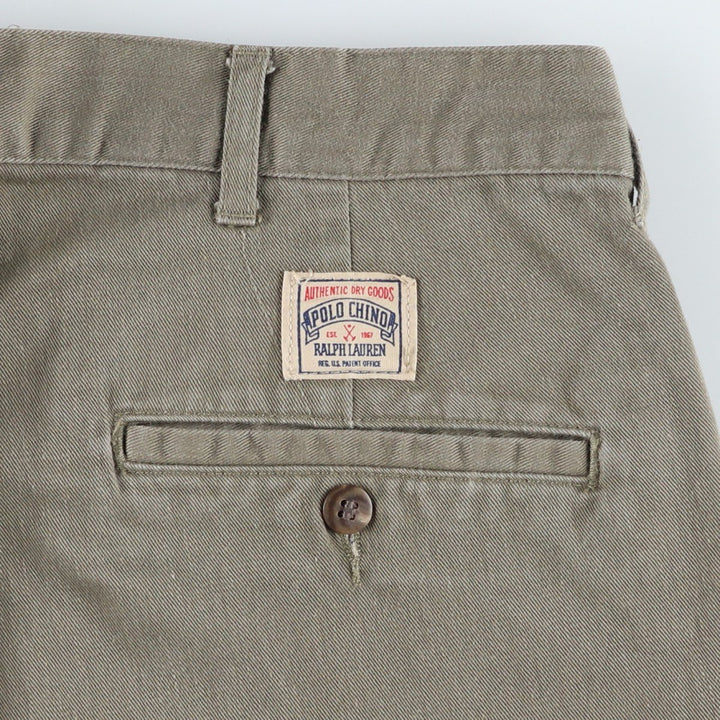 Ralph Lauren POLO by Ralph Lauren Two-pleat Chino Pants for Men, W35 cotton Khaki type Vintage Second Hand