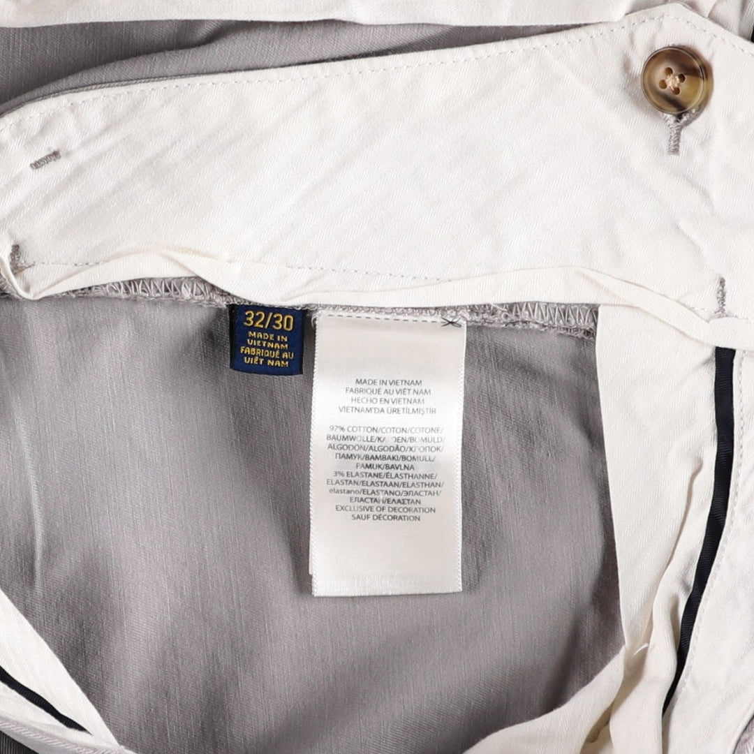 Ralph Lauren POLO RALPH LAUREN STRETCH CLASSIC FIT Chino Pants, Men's Size W34 (approx.) cotton gray type Vintage Second Hand