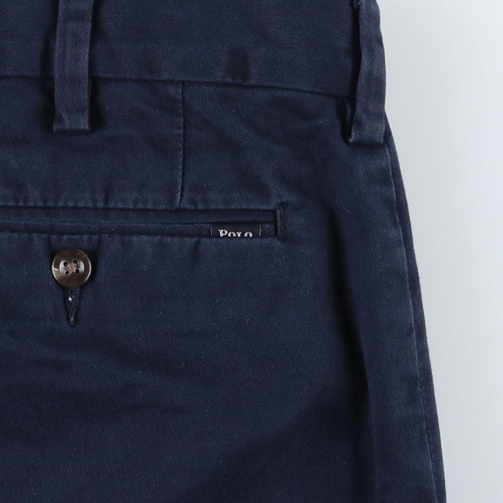 Ralph Lauren POLO RALPH LAUREN STRETCH SLIM FIT Chino Pants, Men's W35 (approx.) cotton navy blue type Vintage Second Hand