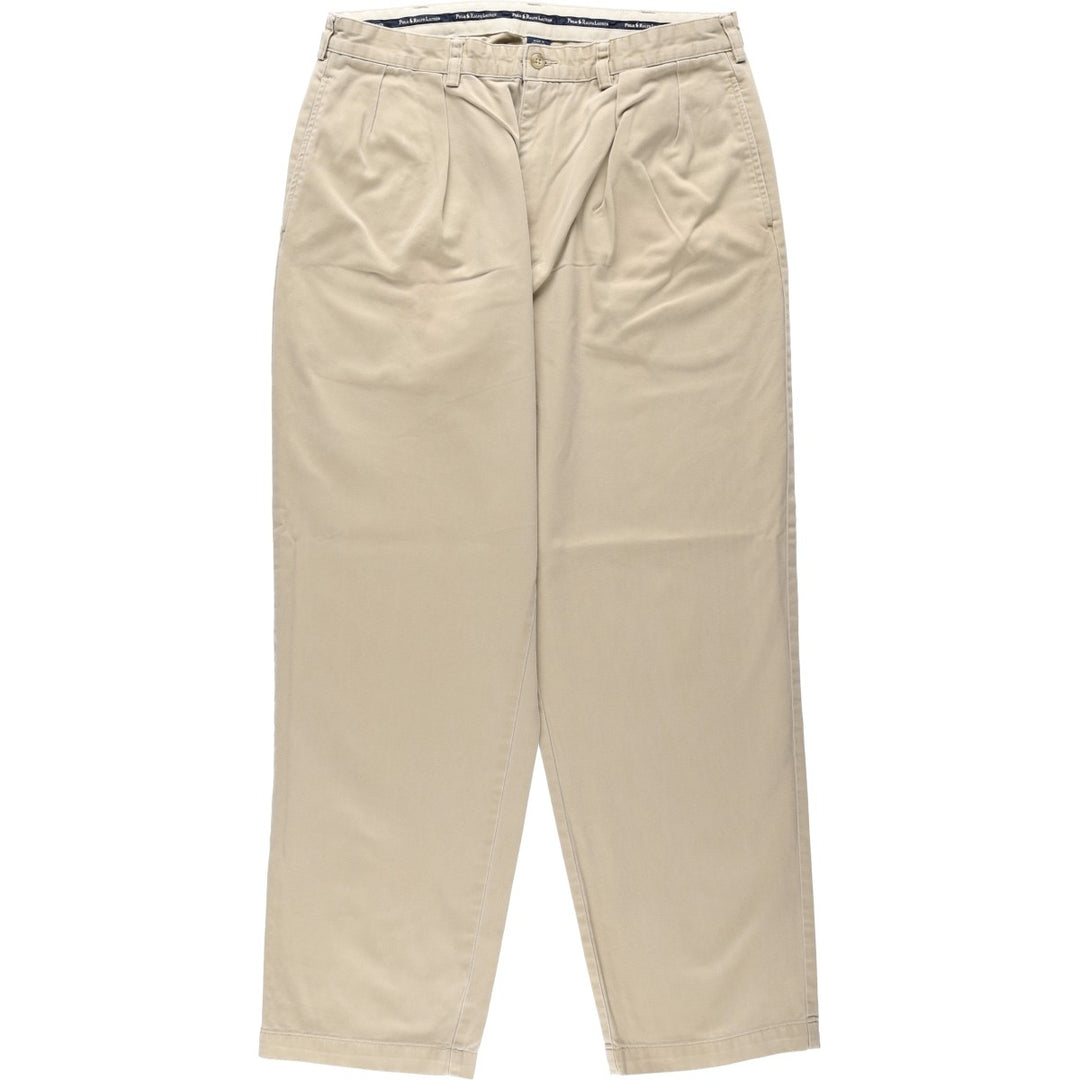 Ralph Lauren Polo Ralph Lauren Two-pleat Chino Pants for Men, W34 equivalent cotton Beige type Vintage Second Hand