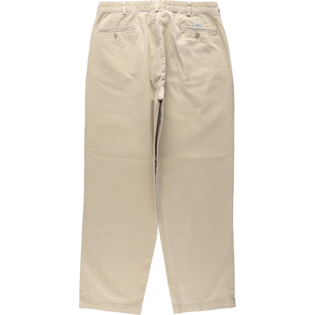 Ralph Lauren Polo Ralph Lauren Two-pleat Chino Pants for Men, W34 equivalent cotton Beige type Vintage Second Hand