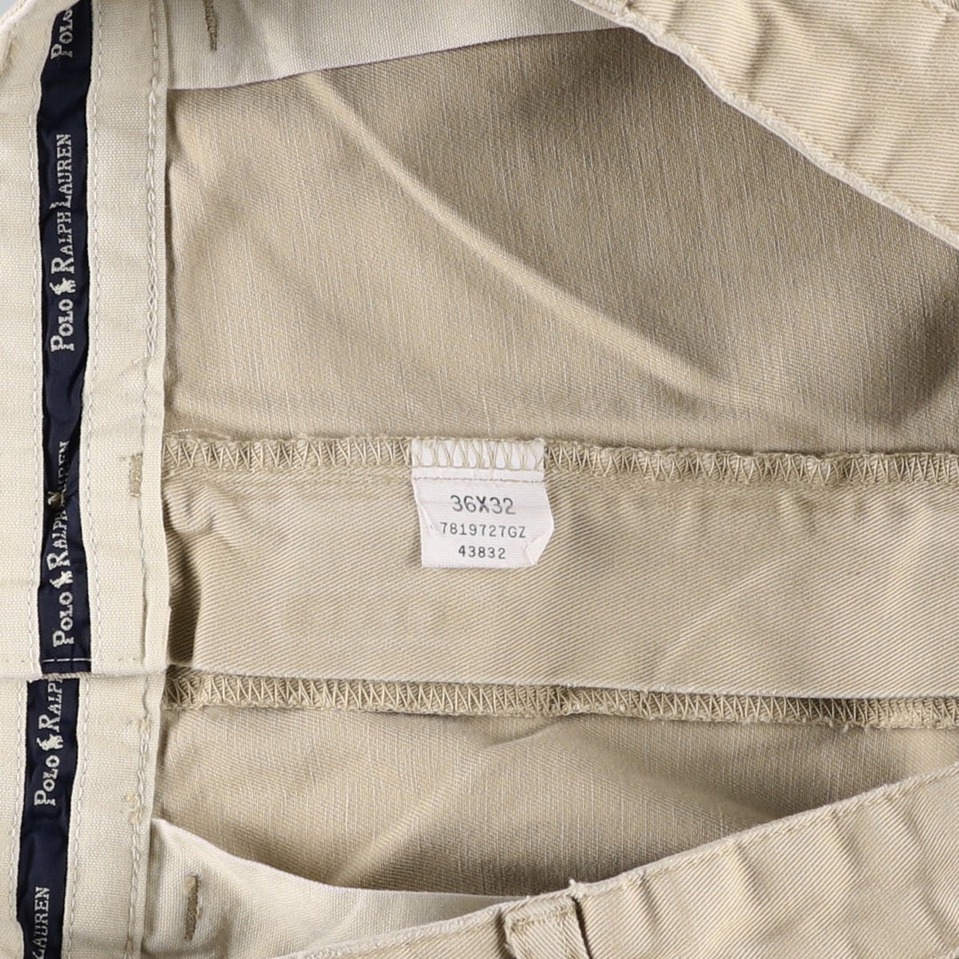 Ralph Lauren Polo Ralph Lauren Two-pleat Chino Pants for Men, W34 equivalent cotton Beige type Vintage Second Hand