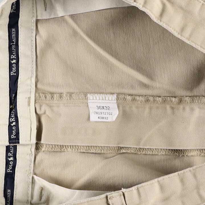 Ralph Lauren Polo Ralph Lauren Two-pleat Chino Pants for Men, W34 equivalent cotton Beige type Vintage Second Hand