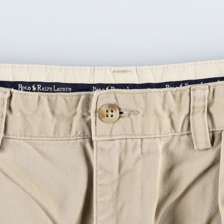 Ralph Lauren Polo Ralph Lauren Two-pleat Chino Pants for Men, W34 equivalent cotton Beige type Vintage Second Hand