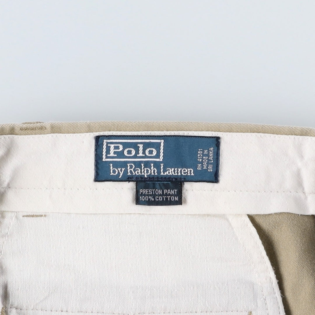 Ralph Lauren POLO by Ralph Lauren PRESTON PANT Chino pants for men, equivalent to w34 cotton Beige type Vintage Second Hand