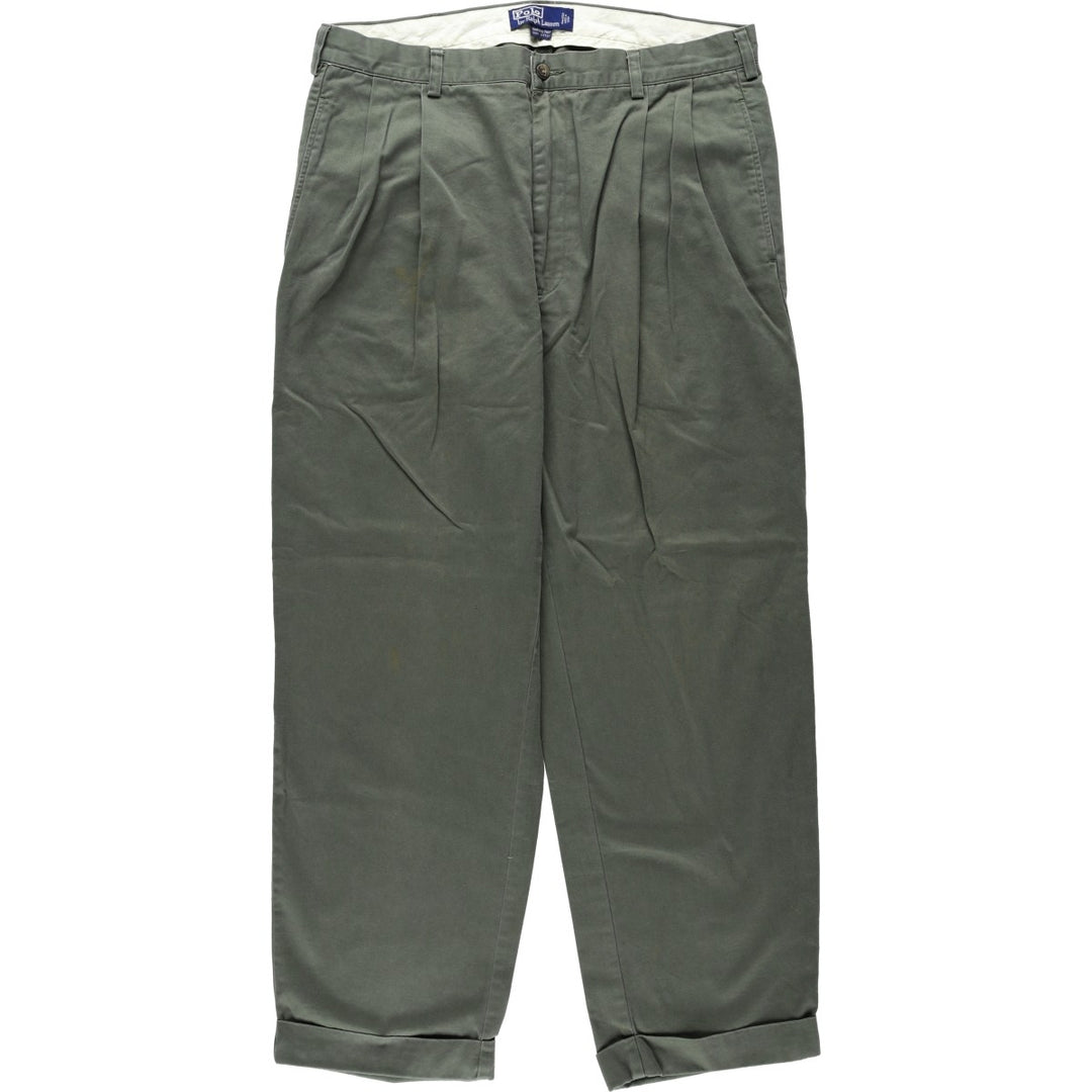 Ralph Lauren POLO RALPH LAUREN HAMMOND PANT, two-pleat chino pants, men's size W36 cotton Khaki type Vintage Second Hand