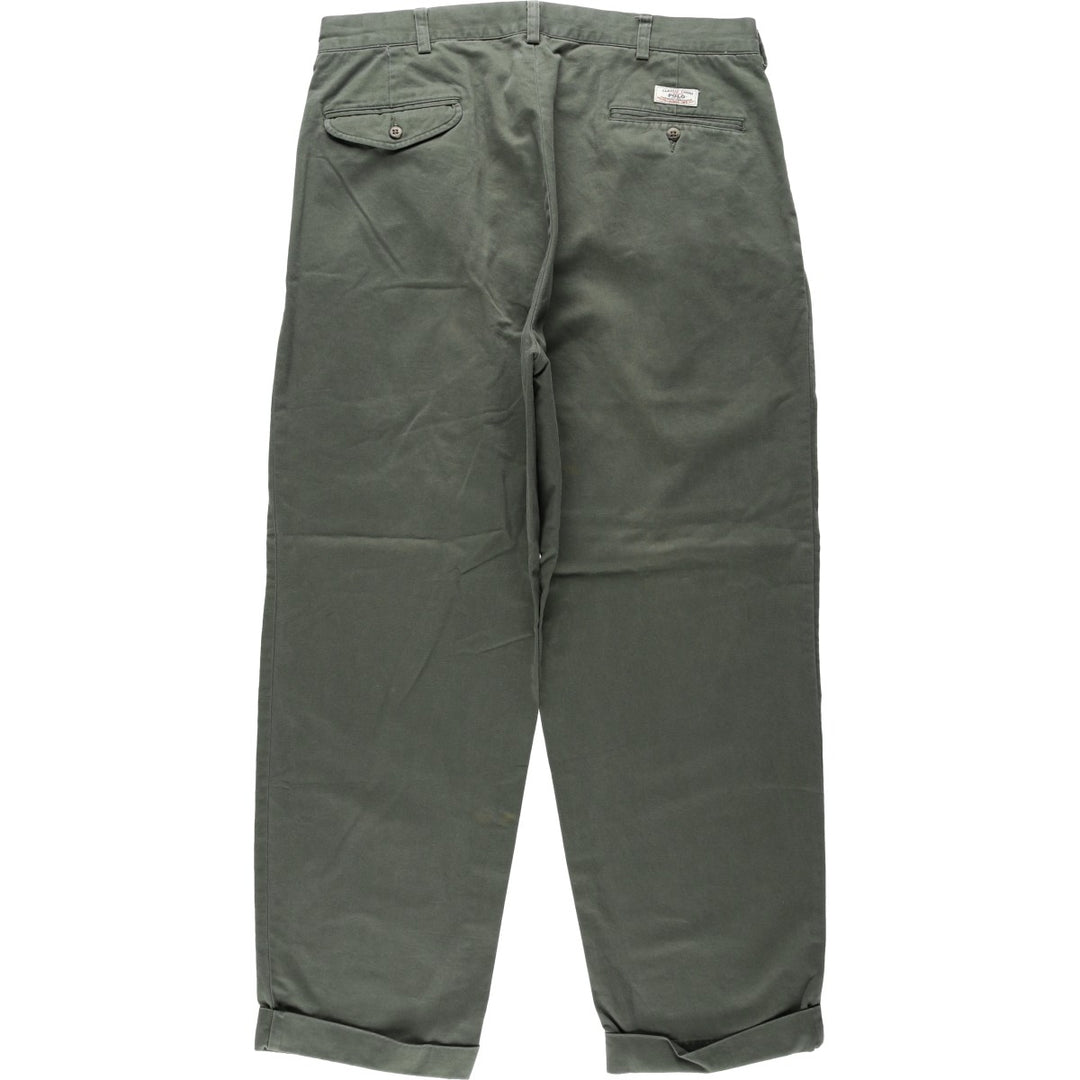 Ralph Lauren POLO RALPH LAUREN HAMMOND PANT, two-pleat chino pants, men's size W36 cotton Khaki type Vintage Second Hand