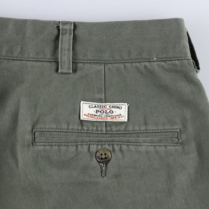 Ralph Lauren POLO RALPH LAUREN HAMMOND PANT, two-pleat chino pants, men's size W36 cotton Khaki type Vintage Second Hand