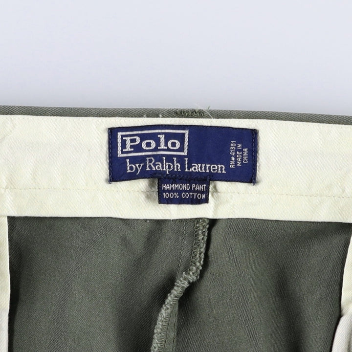 Ralph Lauren POLO RALPH LAUREN HAMMOND PANT, two-pleat chino pants, men's size W36 cotton Khaki type Vintage Second Hand
