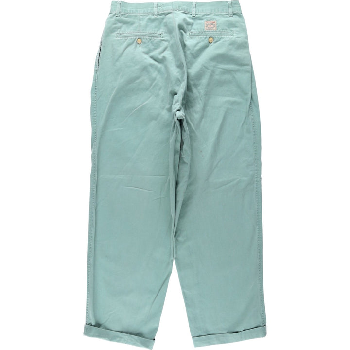 Ralph Lauren two-pleat chino pants, men's size W32 (approx.) unclear Mint green Vintage Second Hand