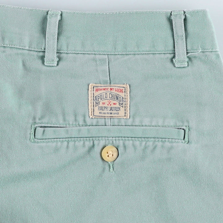 Ralph Lauren two-pleat chino pants, men's size W32 (approx.) unclear Mint green Vintage Second Hand
