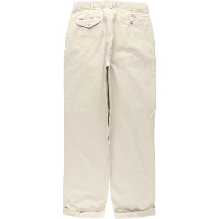 Ralph Lauren POLO by Ralph Lauren HAMMOND PANT, two-pleat chino pants, men's, w34 equivalent cotton Beige type Vintage Second Hand
