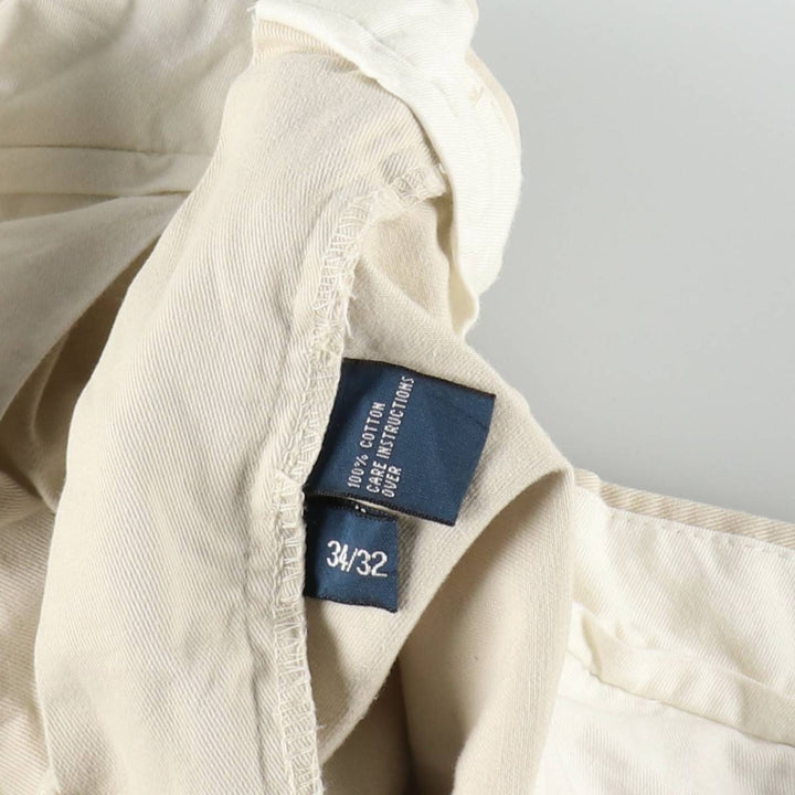 Ralph Lauren POLO by Ralph Lauren HAMMOND PANT, two-pleat chino pants, men's, w34 equivalent cotton Beige type Vintage Second Hand