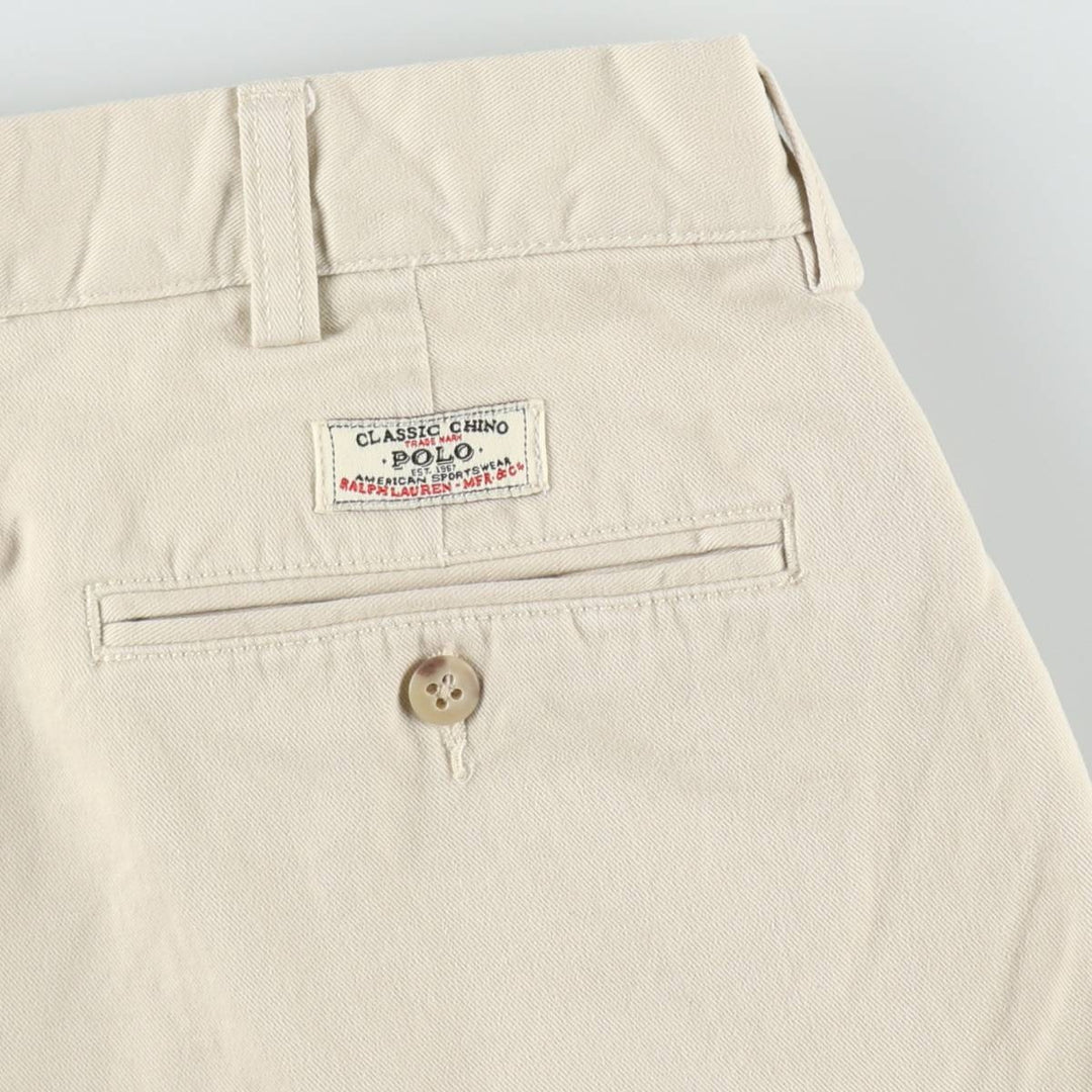 Ralph Lauren POLO by Ralph Lauren HAMMOND PANT, two-pleat chino pants, men's, w34 equivalent cotton Beige type Vintage Second Hand