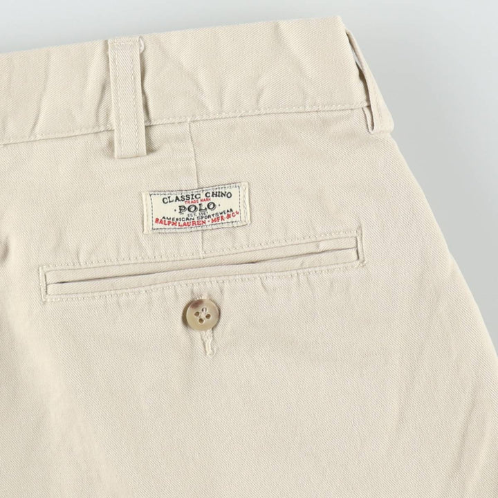 Ralph Lauren POLO by Ralph Lauren HAMMOND PANT, two-pleat chino pants, men's, w34 equivalent cotton Beige type Vintage Second Hand