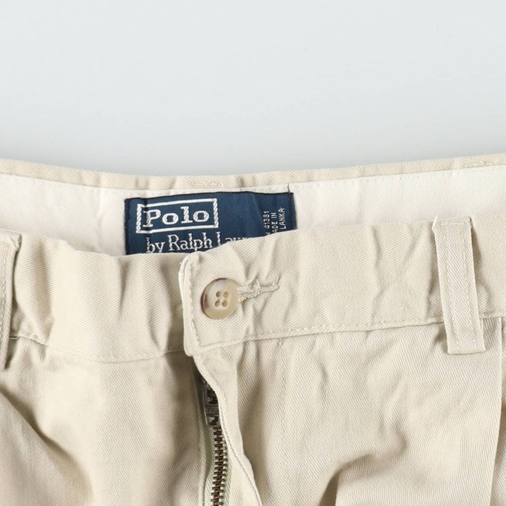 Ralph Lauren POLO by Ralph Lauren HAMMOND PANT, two-pleat chino pants, men's, w34 equivalent cotton Beige type Vintage Second Hand