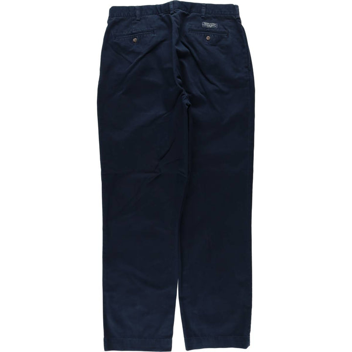 Ralph Lauren POLO by Ralph Lauren ANDREW PANT Two-pleat chino pants for men, equivalent to w36 cotton navy blue type Vintage Second Hand