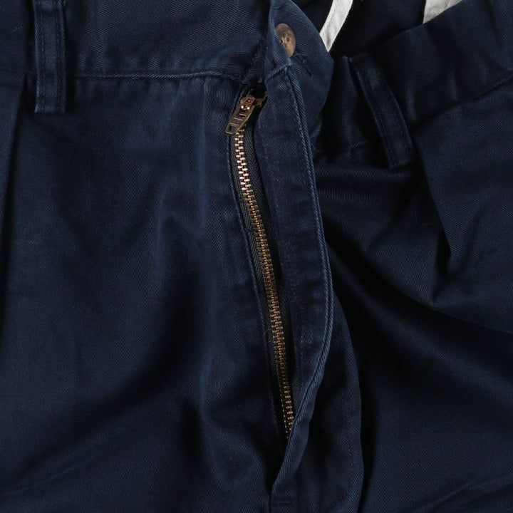 Ralph Lauren POLO by Ralph Lauren ANDREW PANT Two-pleat chino pants for men, equivalent to w36 cotton navy blue type Vintage Second Hand