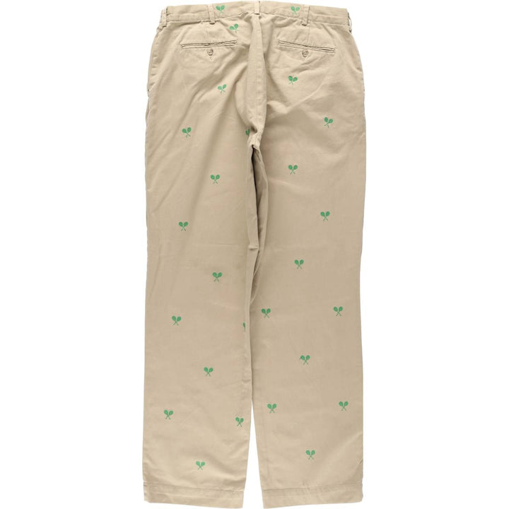Ralph Lauren POLO by Ralph Lauren all-over print chino pants, men's size W36 (approx.) cotton Beige type Vintage Second Hand