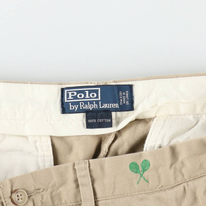 Ralph Lauren POLO by Ralph Lauren all-over print chino pants, men's size W36 (approx.) cotton Beige type Vintage Second Hand