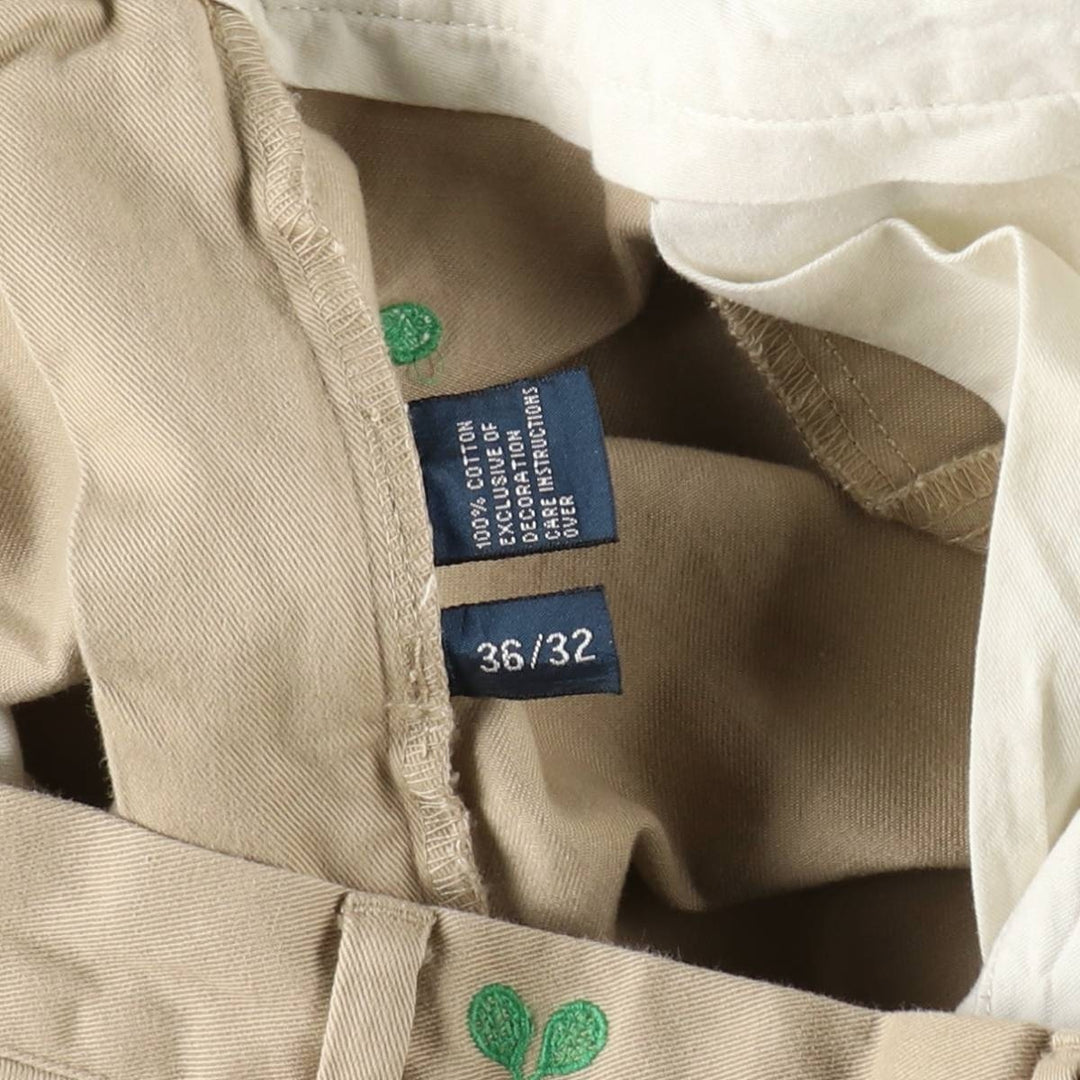 Ralph Lauren POLO by Ralph Lauren all-over print chino pants, men's size W36 (approx.) cotton Beige type Vintage Second Hand