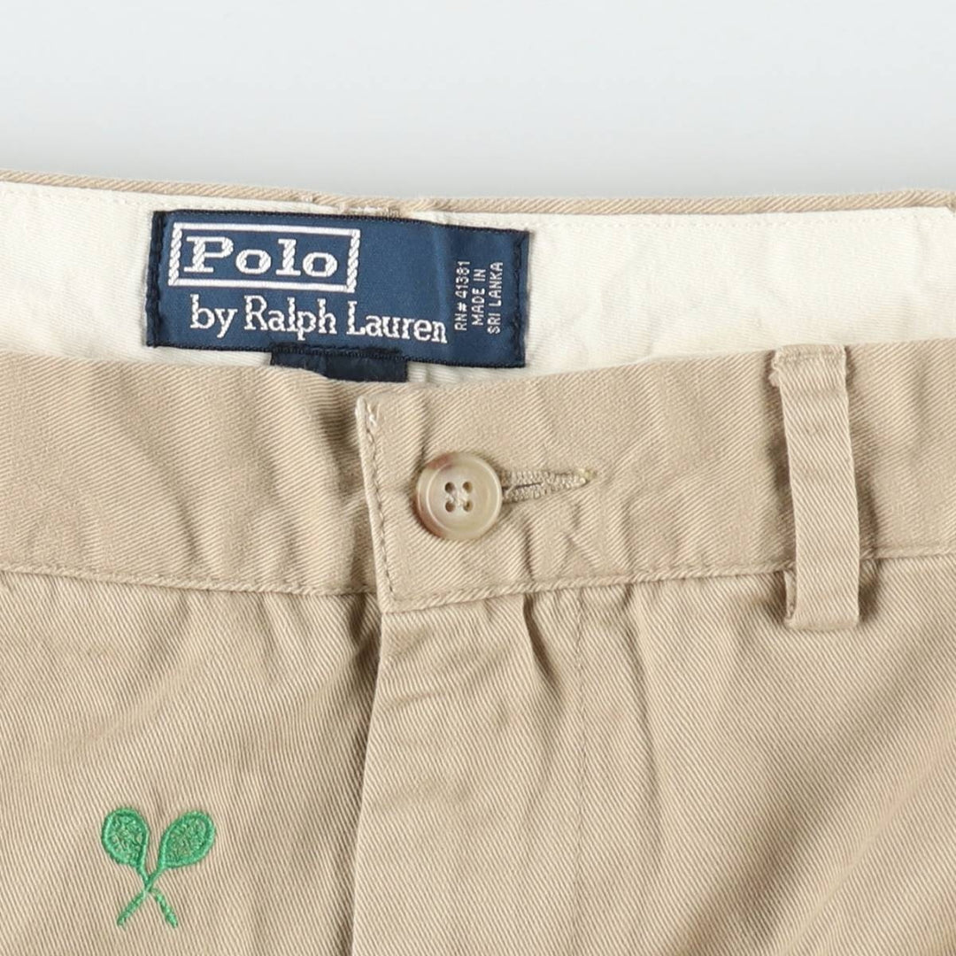 Ralph Lauren POLO by Ralph Lauren all-over print chino pants, men's size W36 (approx.) cotton Beige type Vintage Second Hand